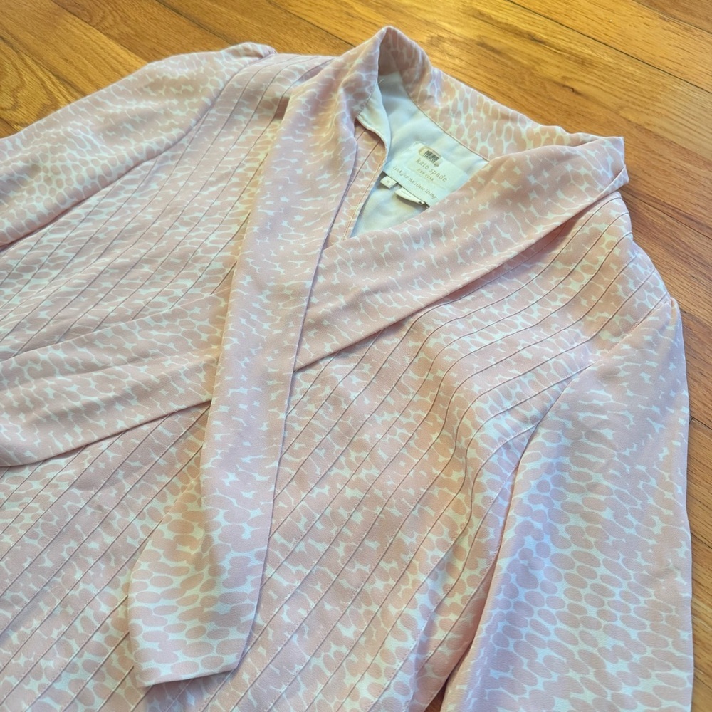Kate spade New York Pink Pleated Georgette Dress Pink & White size 0 - Picture 3 of 7